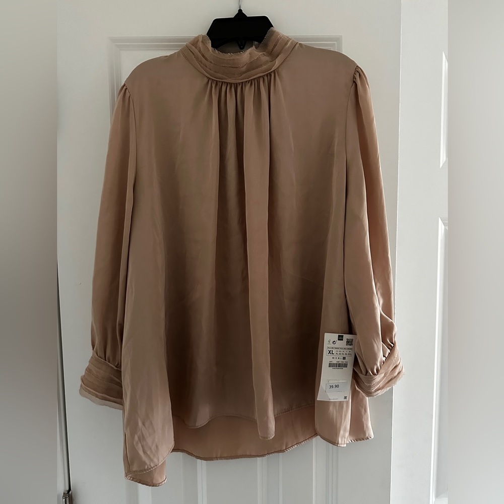 Champagne Silk Zara Blouse